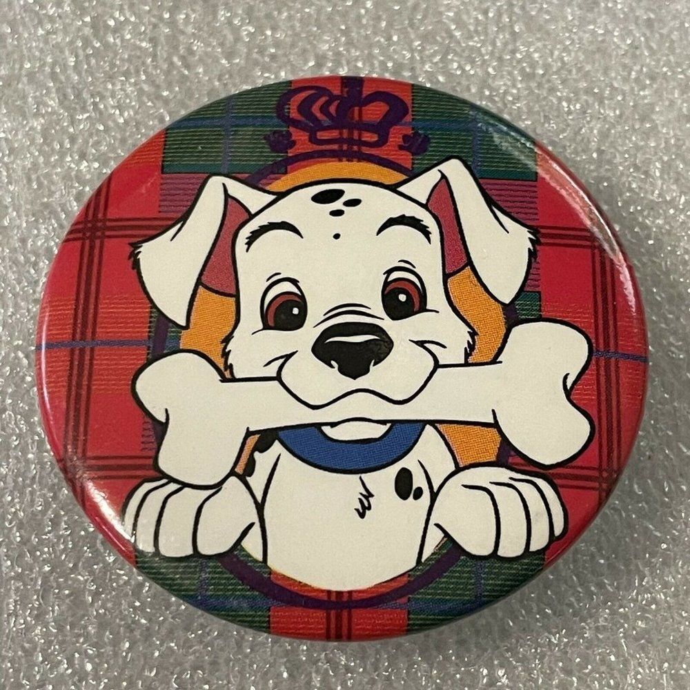 DISNEY 101 Dalmatians Dog Bone Plaid BUTTON PIN PINBACK Badge Emma Stone